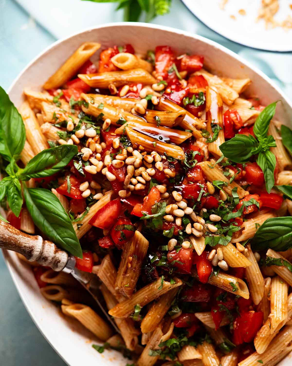 Bruschetta summer pasta salad