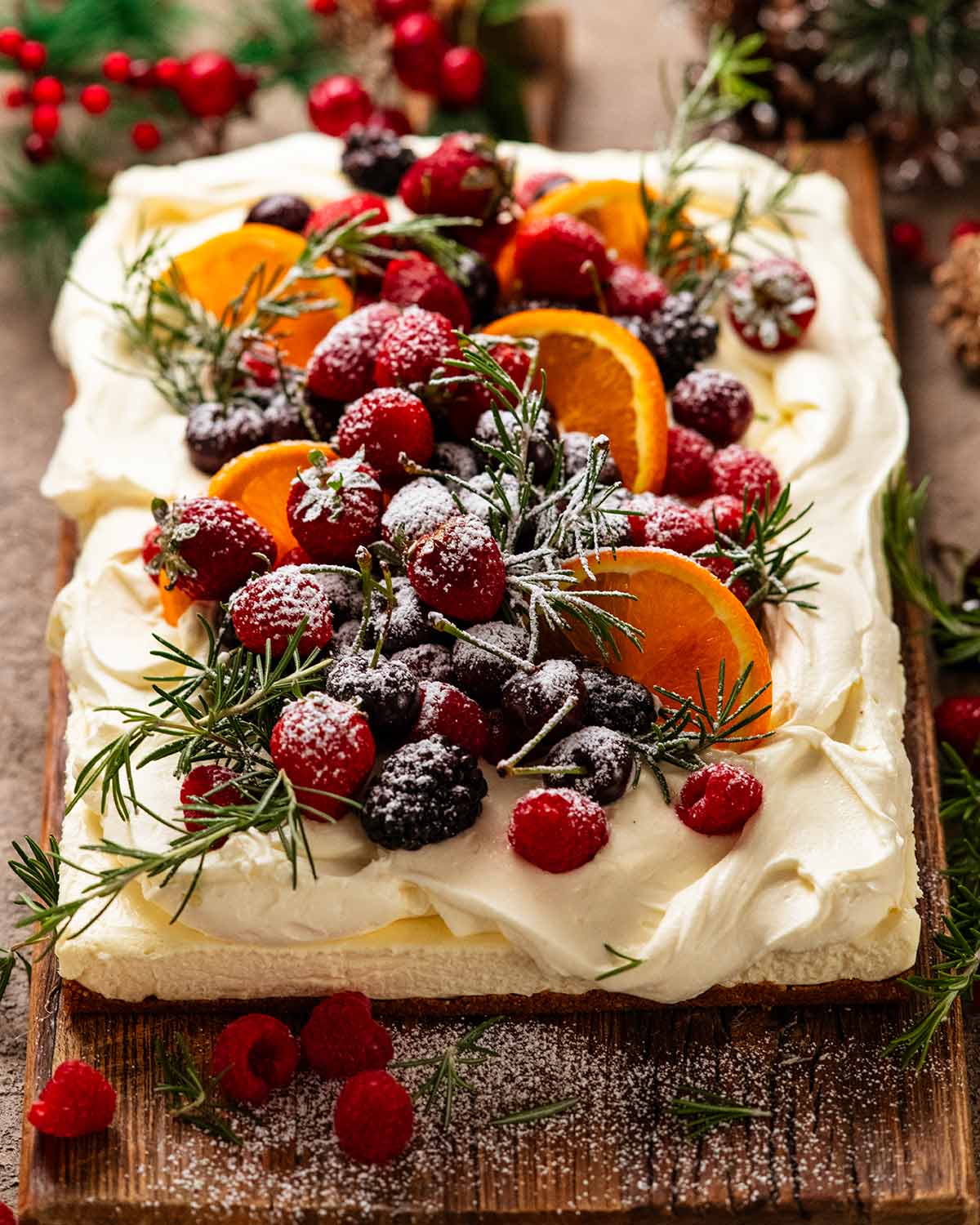 Easy Christmas Cheesecake Slab – no bake!