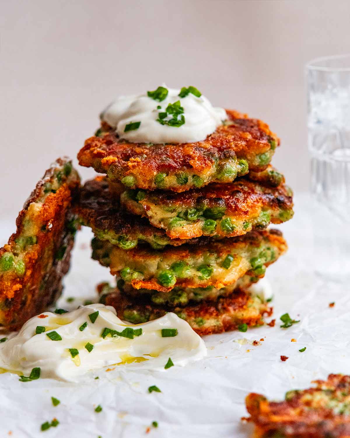 Crispy pea fritters – great emergency meal!