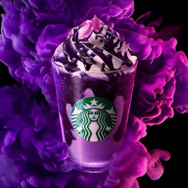 Starbucks Japan’s newest treats: the Purple Halloween Frappuccino and a gruesome-looking dessert