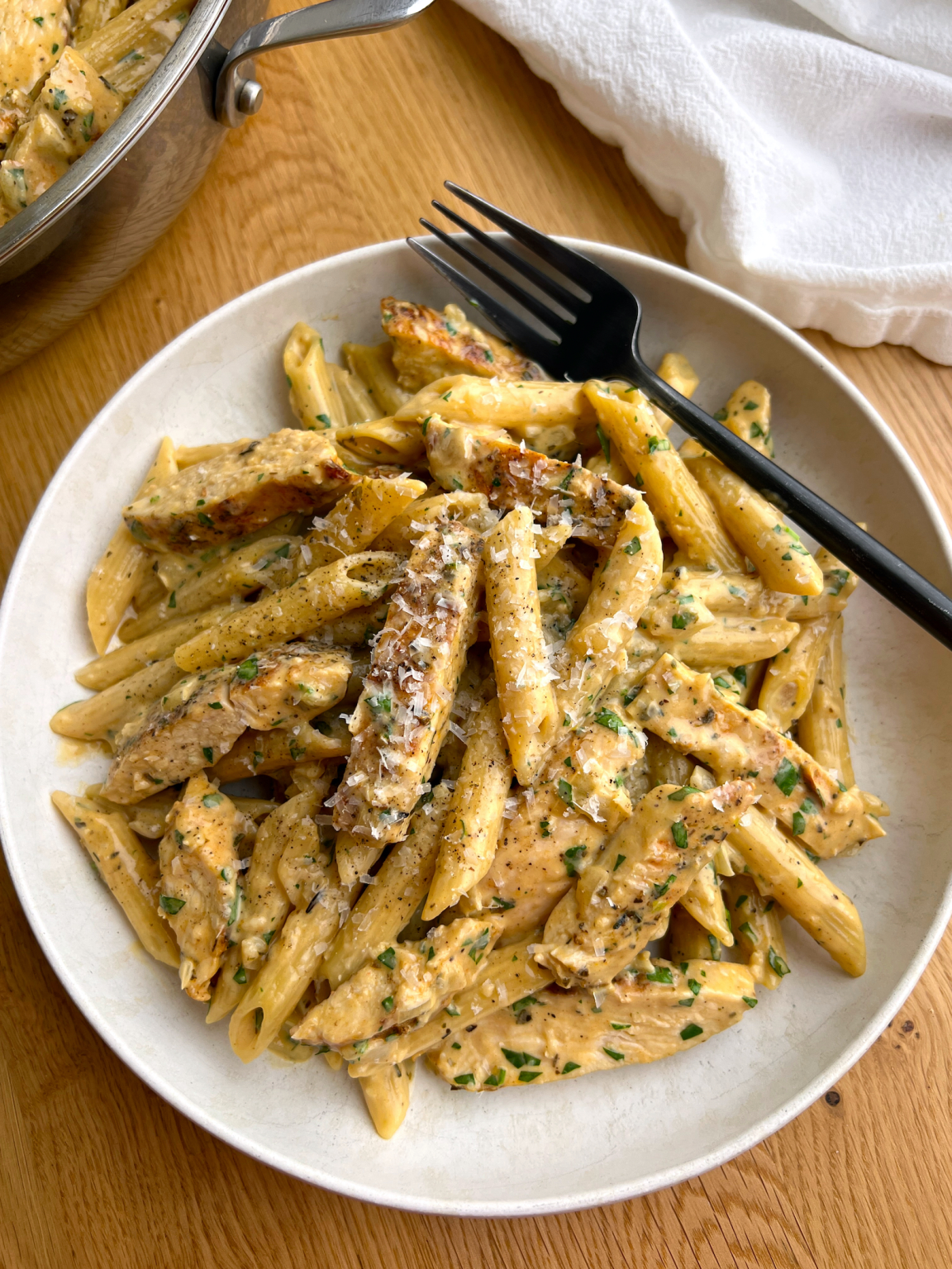 Garlic Parmesan Chicken and Pasta (One-Pan)